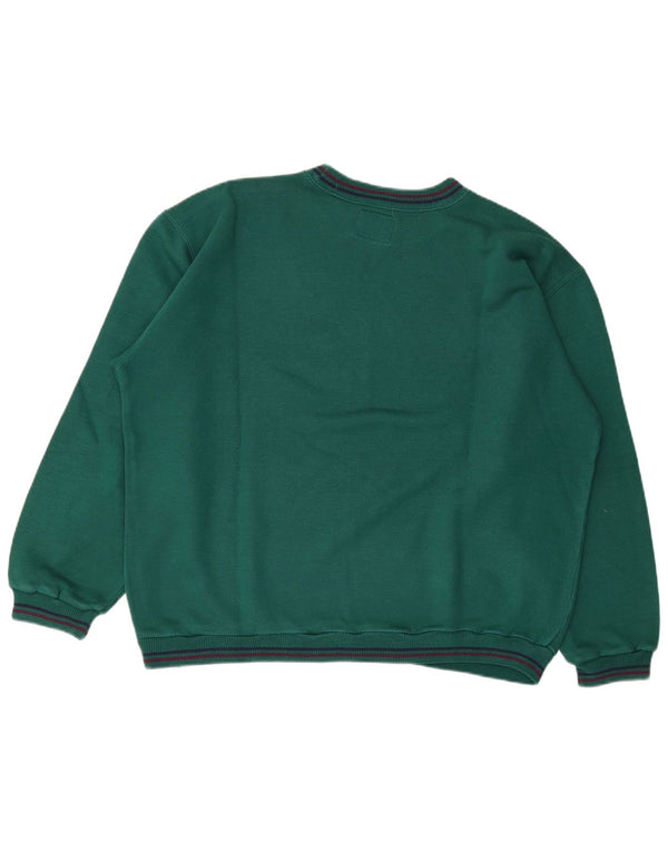 United Cotton Mens Graphic Oversized Sweatshirt Jumper Large Green Cotton