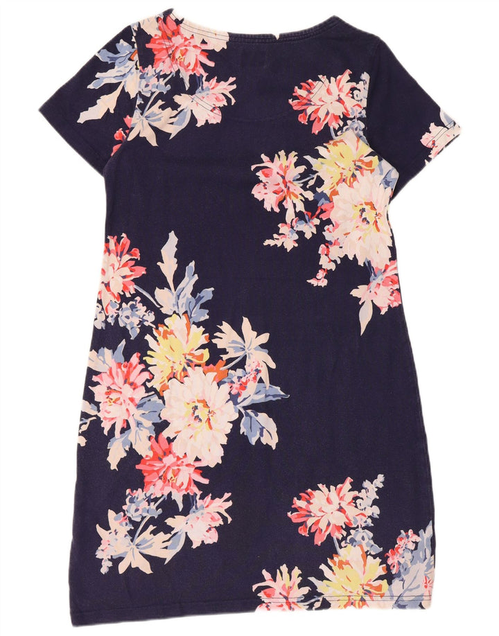 JOULES Womens Sheath Dress UK 12 Medium  Navy Blue Floral Cotton