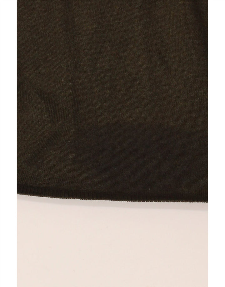 ZARA Womens Open Cardigan Sweater UK 10 Small Khaki Viscose