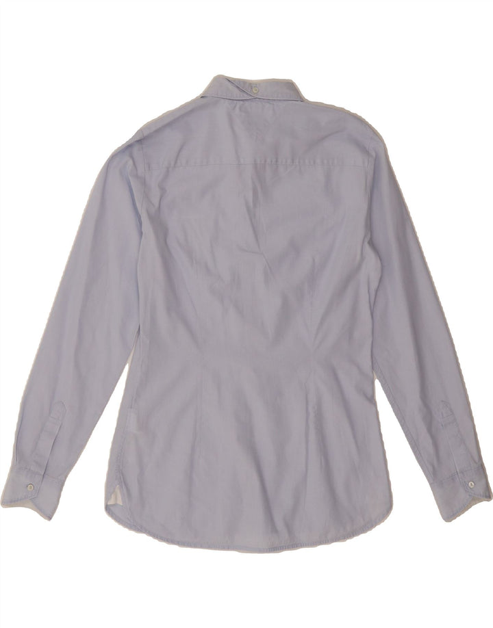 TOMMY HILFIGER Womens Graphic Shirt US 4 Small Blue Cotton Vintage Tommy Hilfiger and Second-Hand Tommy Hilfiger from Messina Hembry 