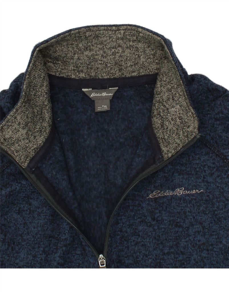 EDDIE BAUER Mens Zip Neck Sweatshirt Jumper XL Navy Blue Polyester Vintage Eddie Bauer and Second-Hand Eddie Bauer from Messina Hembry 