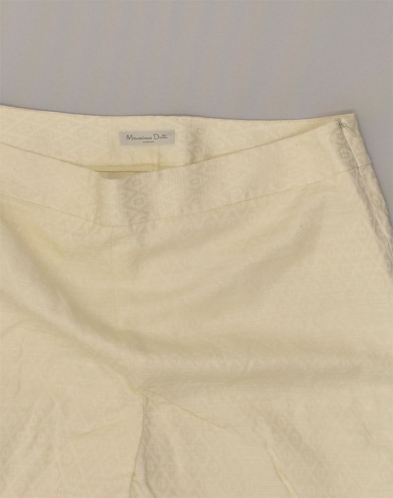 MASSIMO DUTTI Womens Straight Skirt EU 42 Large W32  Off White Cotton | Vintage Massimo Dutti | Thrift | Second-Hand Massimo Dutti | Used Clothing | Messina Hembry 