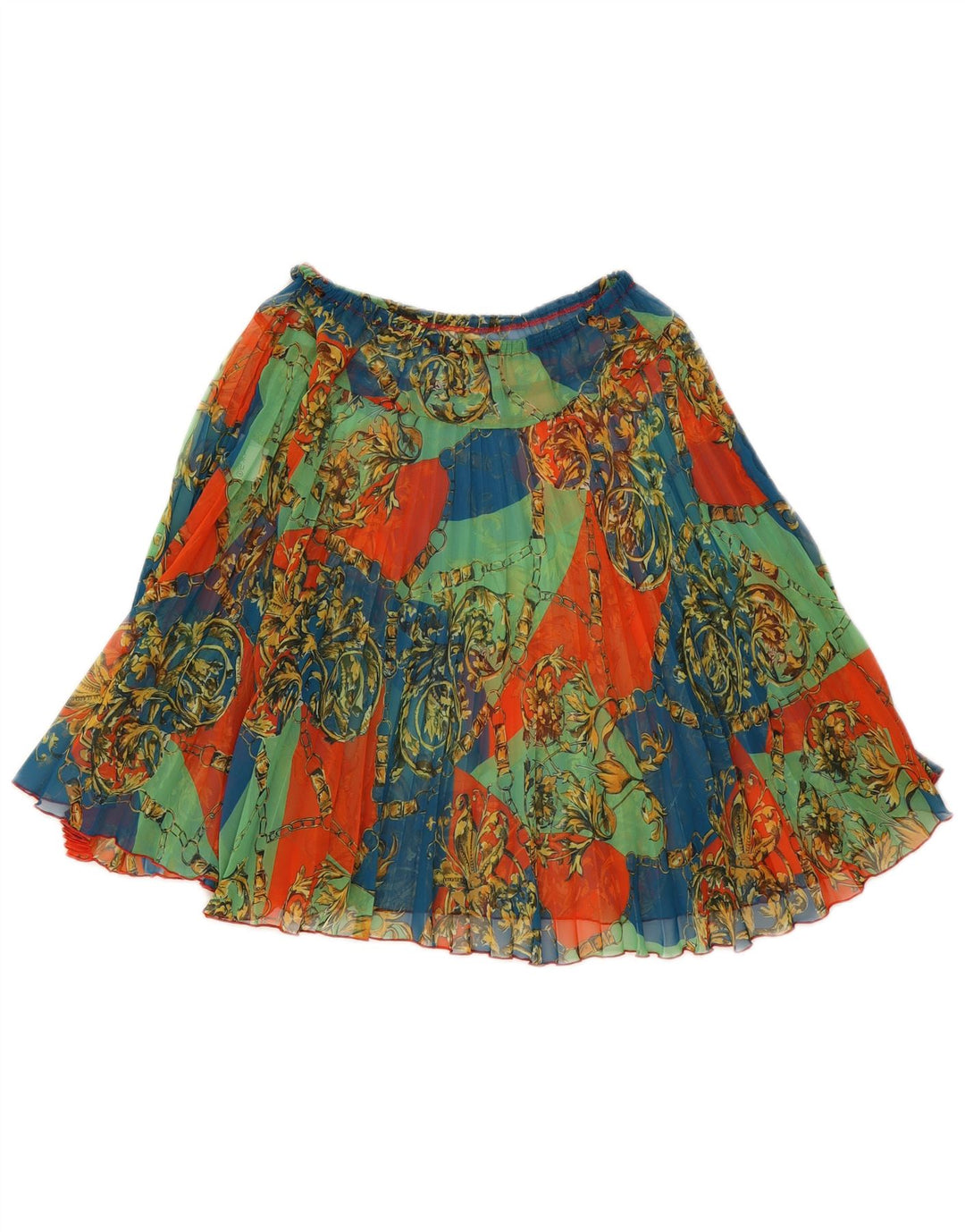 Vintage Womens A-Line Skirt W25 XS Multicoloured Floral Polyester