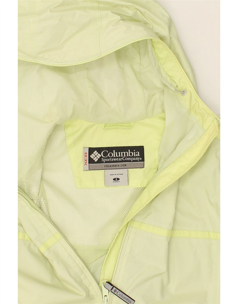 COLUMBIA Womens Hooded Rain Jacket UK 10 Small Yellow Polyester | Vintage Columbia | Thrift | Second-Hand Columbia | Used Clothing | Messina Hembry 