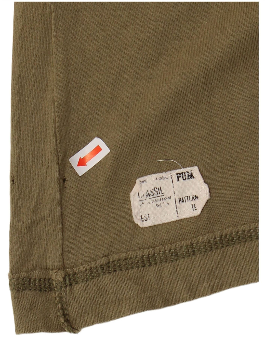 PUMA Womens Graphic T-Shirt Top UK 12 Medium Khaki Cotton