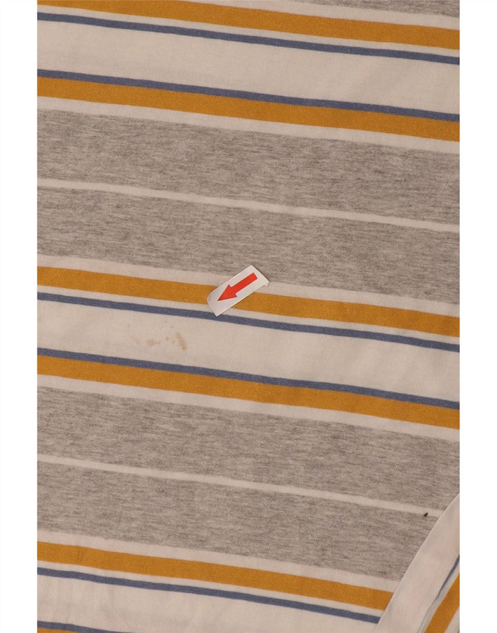 Quiksilver Mens T-Shirt Top Medium Grey Striped Cotton
