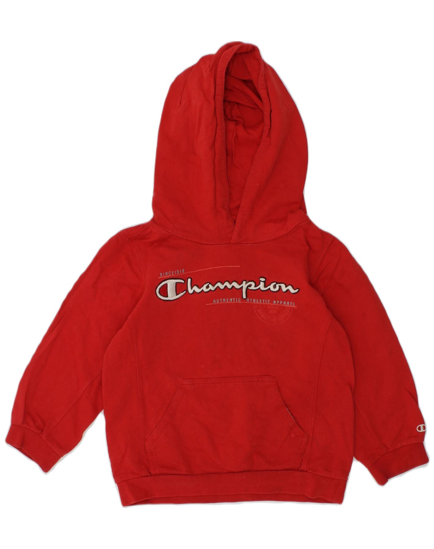 CHAMPION Boys Classic Graphic Hoodie Jumper 3-4 Years 2XS Red, Vintage &  Second-Hand Clothing Online