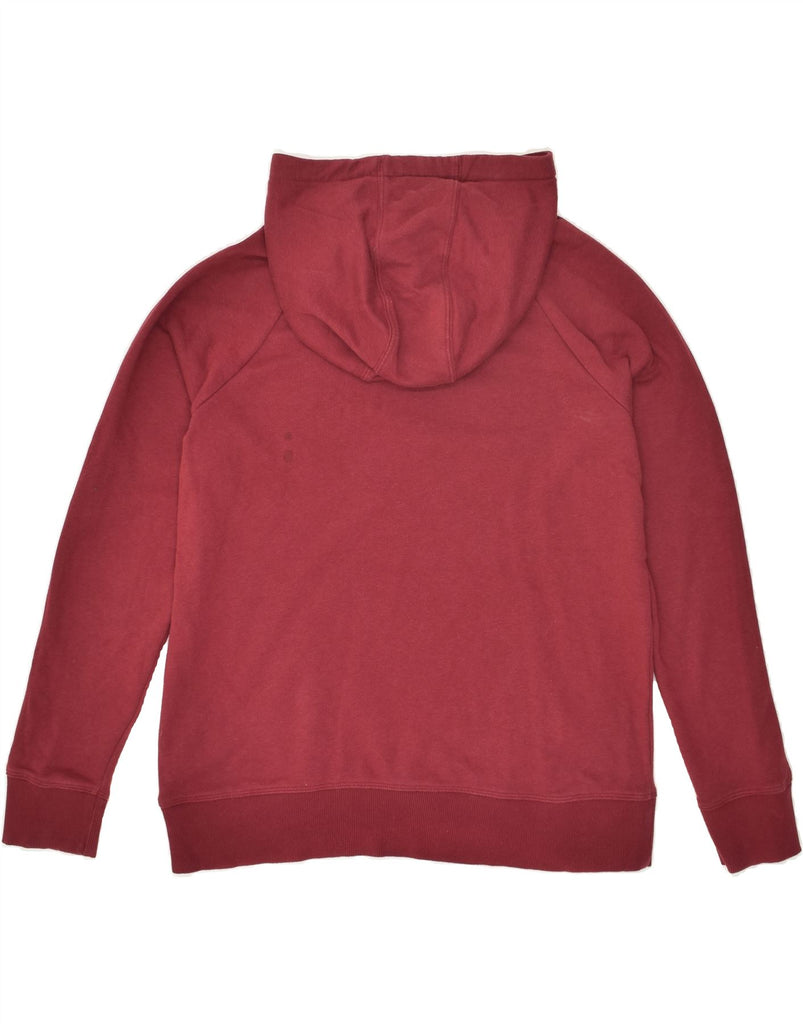 UNDER ARMOUR Womens Hoodie Jumper UK 14 Medium Burgundy Cotton | Vintage Under Armour | Thrift | Second-Hand Under Armour | Used Clothing | Messina Hembry 