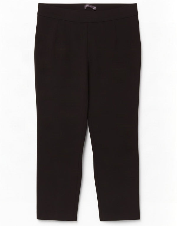 Marks & Spencer Womens Cropped Trousers UK 14 Large W32 L24 Black Viscose
