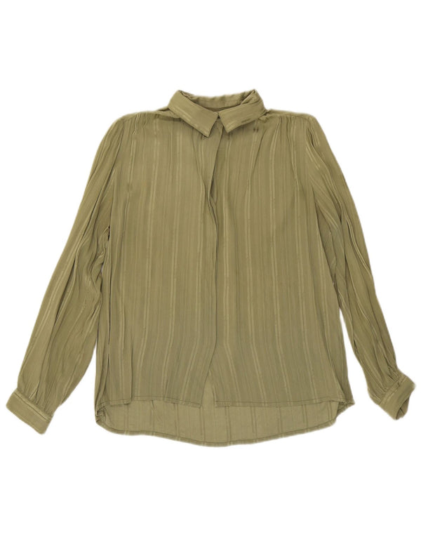 Vintage Womens Shirt UK 16 Large Green Striped