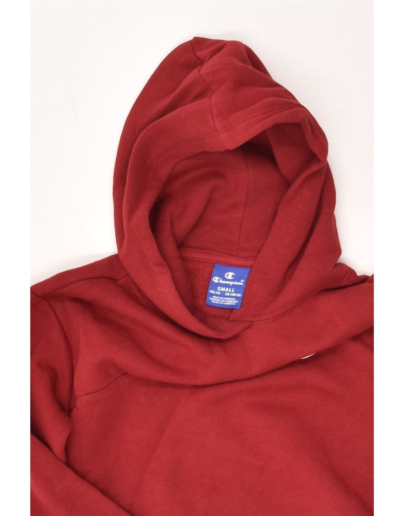 CHAMPION Girls Graphic Hoodie Jumper 7-8 Years Small Red Cotton | Vintage Champion | Thrift | Second-Hand Champion | Used Clothing | Messina Hembry 