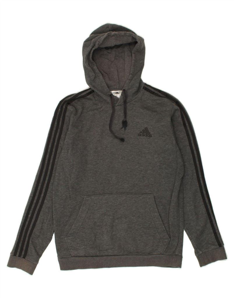 ADIDAS Mens Hoodie Jumper Medium Grey Cotton | Vintage Adidas | Thrift | Second-Hand Adidas | Used Clothing | Messina Hembry 