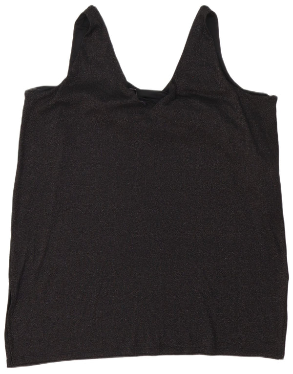 Marks & Spencer Womens Sleeveless Tunic Dress UK 24 4XL Black Polyester