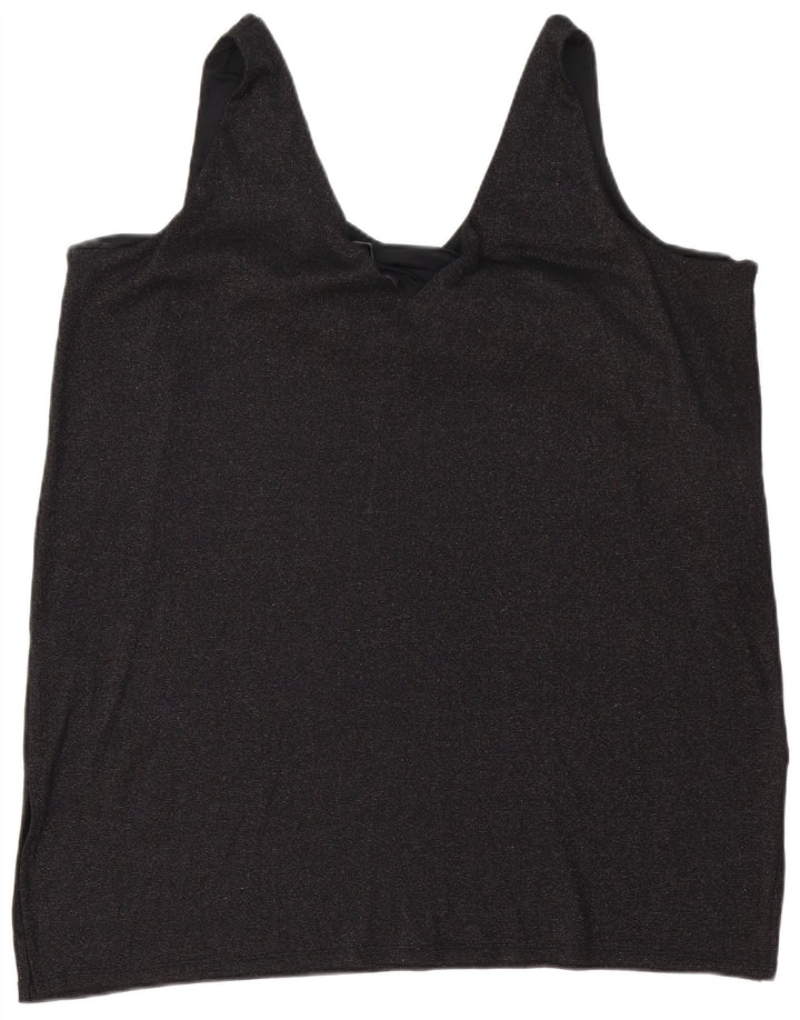Marks & Spencer Womens Sleeveless Tunic Dress UK 24 4XL Black Polyester