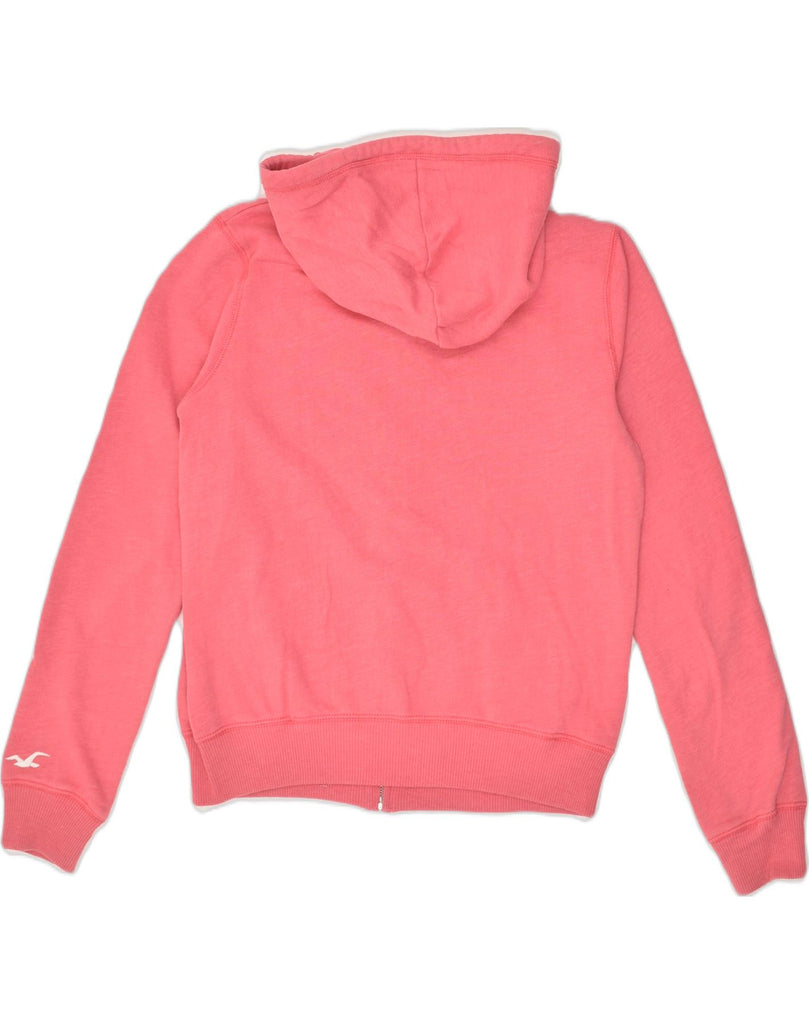 HOLLISTER Womens Zip Hoodie Sweater UK 14 Medium Pink Cotton | Vintage Hollister | Thrift | Second-Hand Hollister | Used Clothing | Messina Hembry 