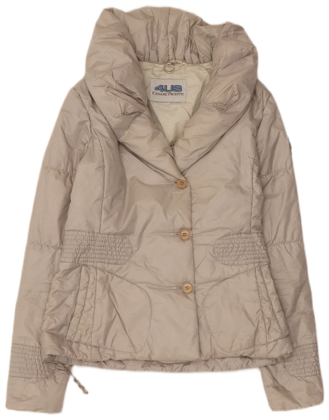 CESARE PACIOTTI 4US Womens Padded Jacket IT 42 Medium Grey Polyamide