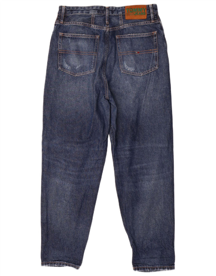 Tommy Hilfiger Womens Distressed High Rise Tapered Jeans W29 L27 Blue