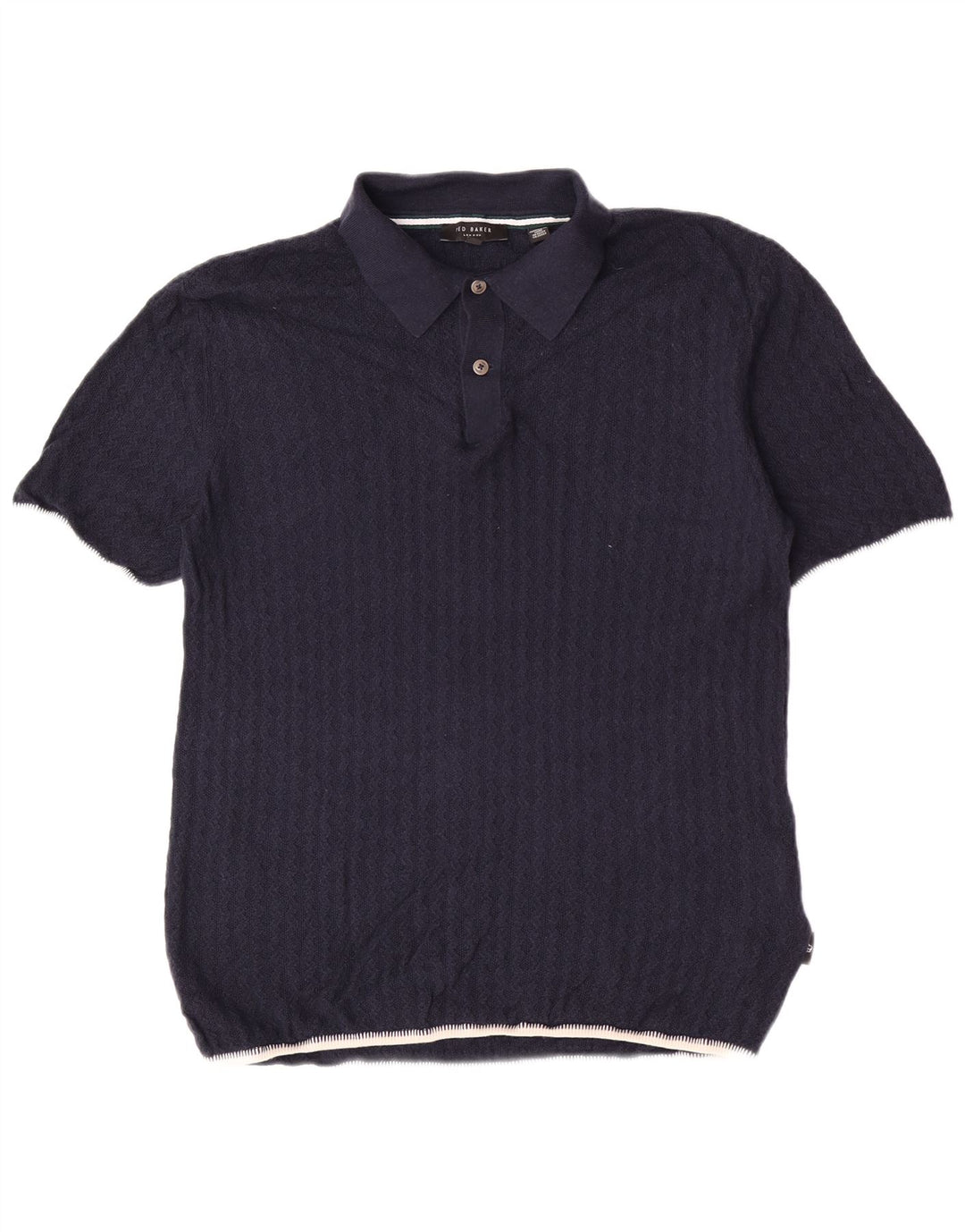 Ted Baker Mens Polo Neck Jumper Sweater Size 3 Medium Navy Blue