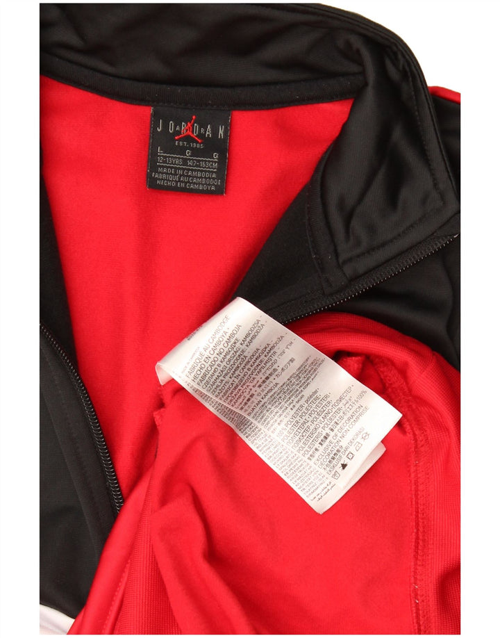 Jordan Boys Graphic Sweatshirt Jumper 12-13 Years Large Red Colourblock