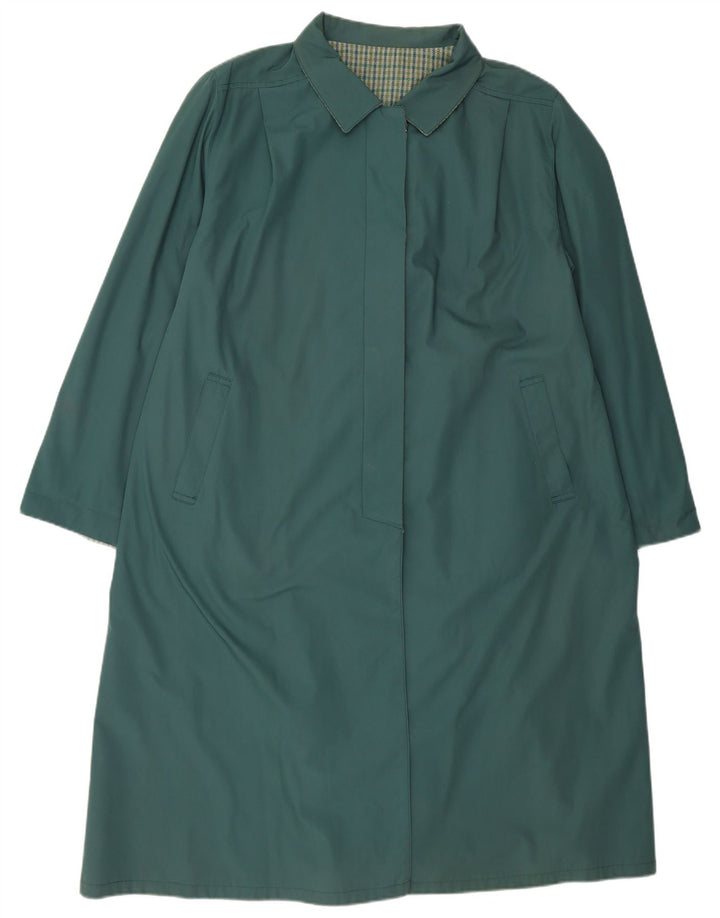 Vintage Womens Overcoat IT 55 2XL Green Polyester
