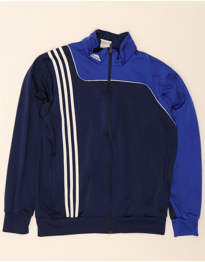 ADIDAS Mens Tracksuit Top Jacket UK 38/40 Medium Navy Blue Colourblock Vintage Adidas and Second-Hand Adidas from Messina Hembry 