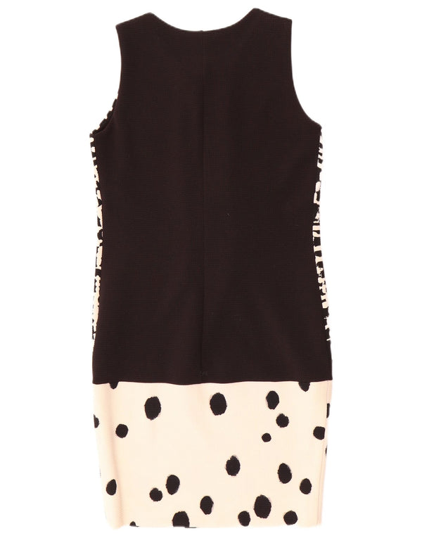 Coveri Womens Sleeveless Sheath Dress IT 42 Medium Black Check Polyester