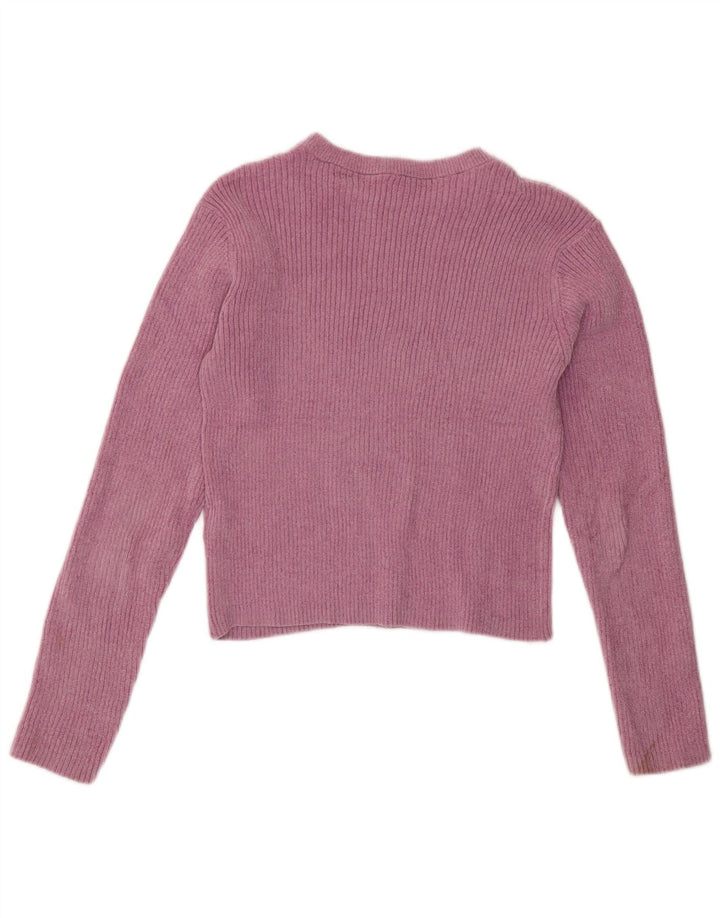 Marks & Spencer Girls Crop Top Long Sleeve 13-14 Years Pink Polyester