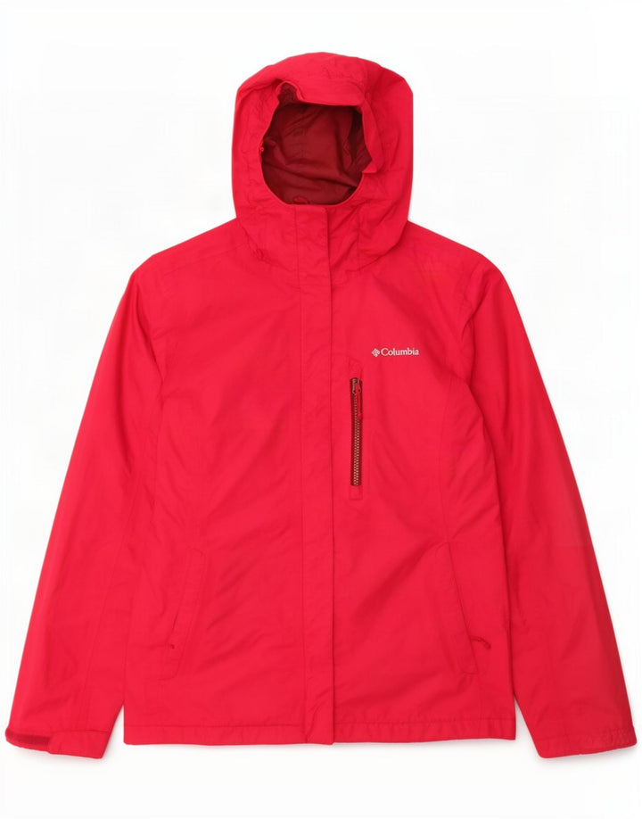 Columbia Womens Hooded Rain Jacket UK 10 Small Pink Nylon