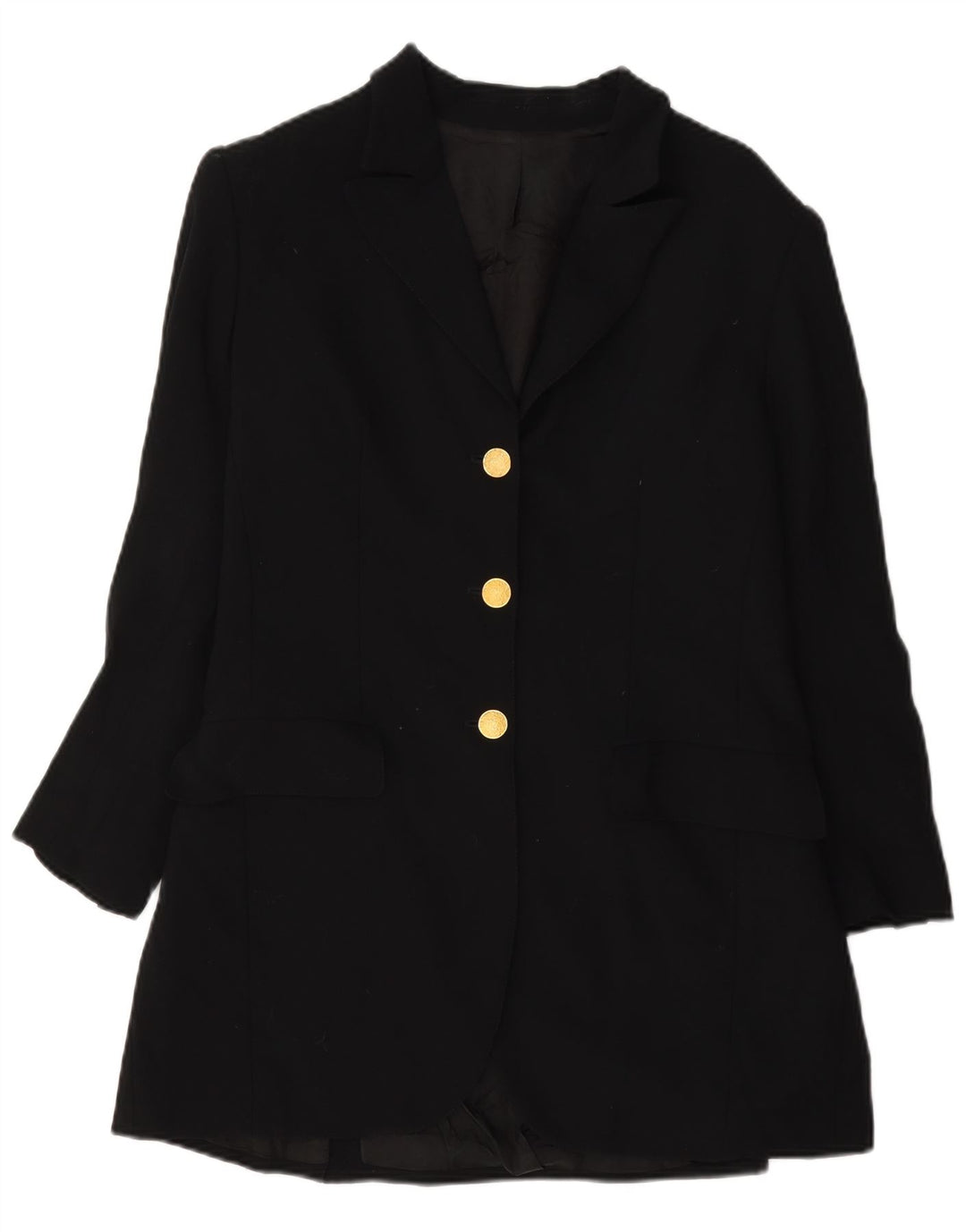 Ratti Womens Longline 3 Button Blazer Jacket IT 44 Medium Black Wool