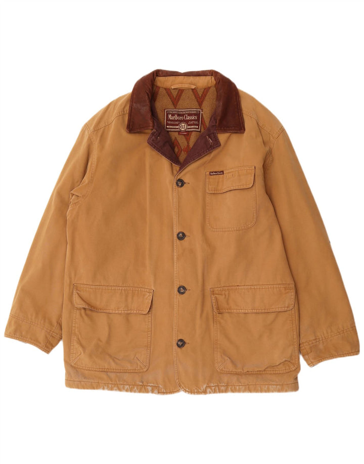 Marlboro Classics Mens Windbreaker Jacket UK 42 XL Brown Cotton