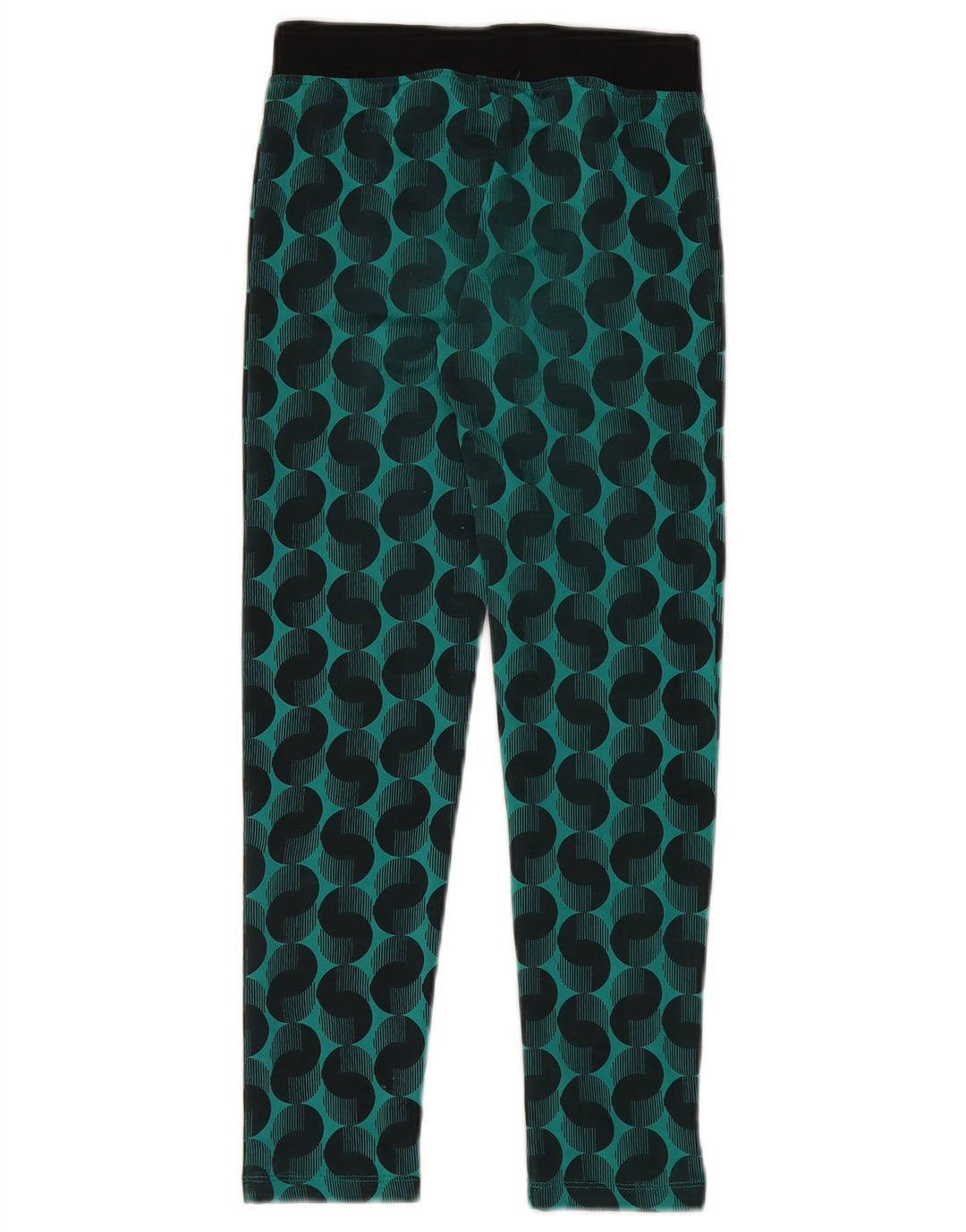 Puma Girls Leggings 9-10 Years Medium Green Geometric Polyester