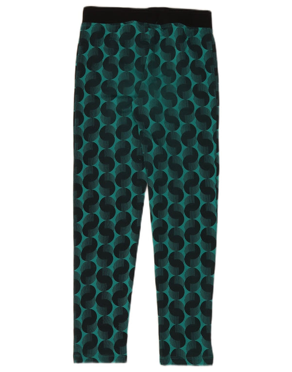Puma Girls Leggings 9-10 Years Medium Green Geometric Polyester