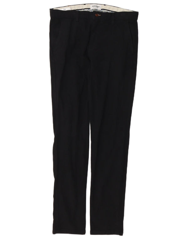 Jack & Jones Mens Slim Chino Trousers W32 L34 Black Cotton