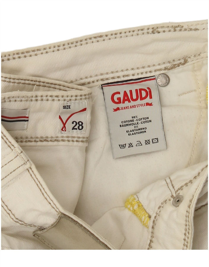 Gaudi Womens Denim Shorts W28 Medium Off White Cotton
