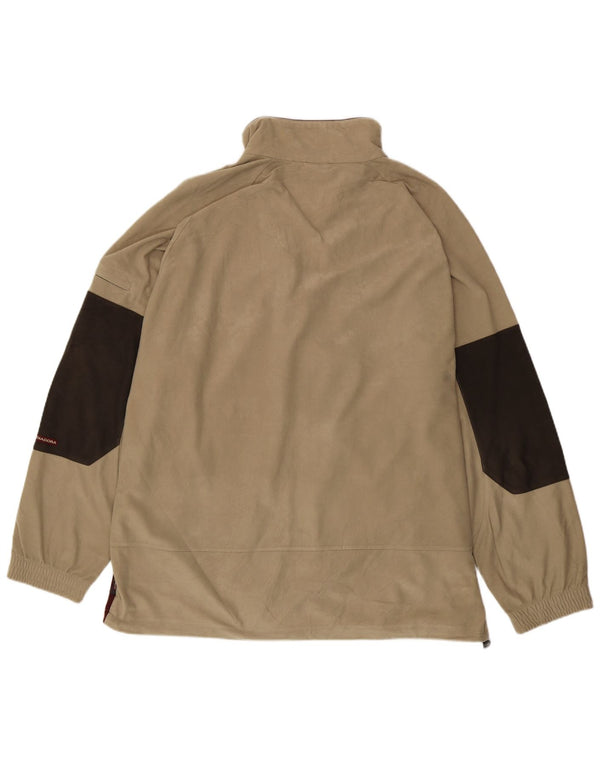 Diadora Mens Velour Tracksuit Top Jacket UK 48 2XL Beige Colourblock