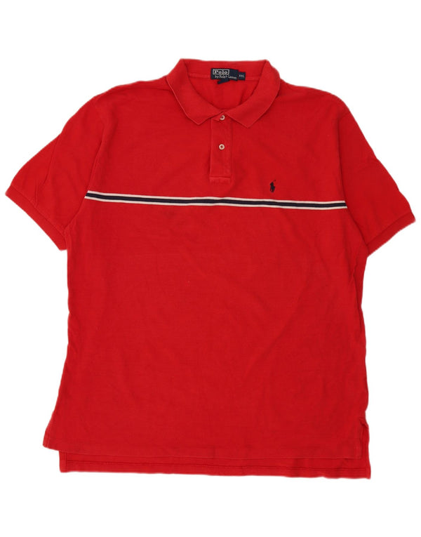 Polo Ralph Lauren Mens Polo Shirt 2XL Red Striped Cotton
