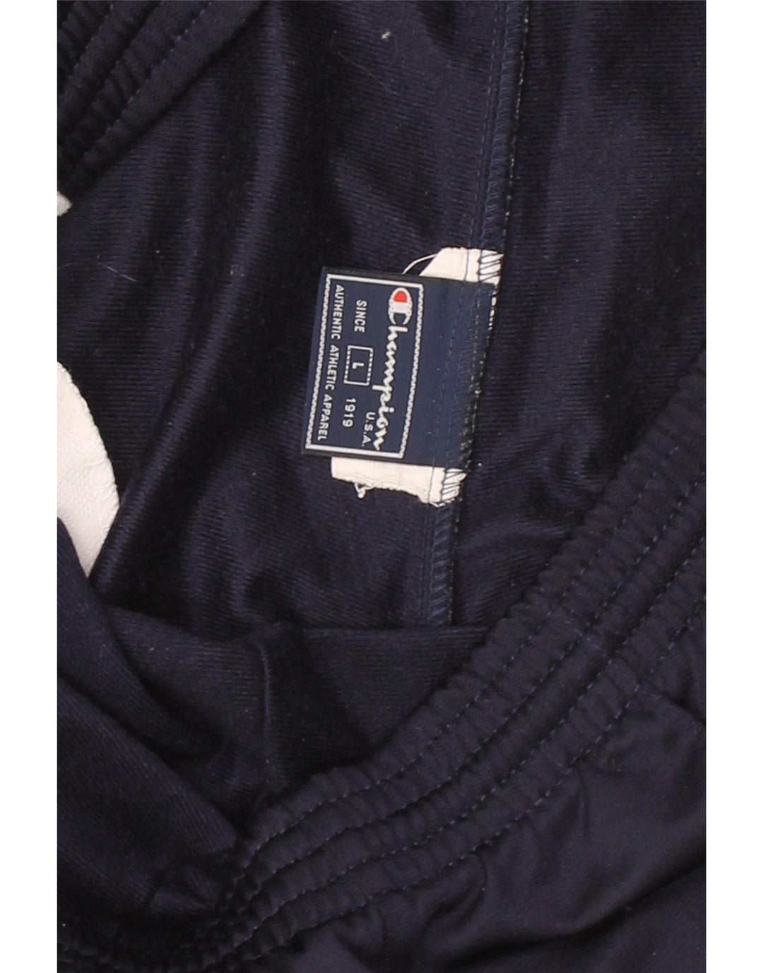 CHAMPION Mens Tracksuit Trousers Large  Navy Blue Colourblock Polyester Vintage Champion and Second-Hand Champion from Messina Hembry 