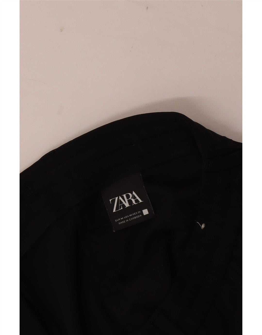 Zara Womens Straight Chino Trousers Medium W31 L28 Black