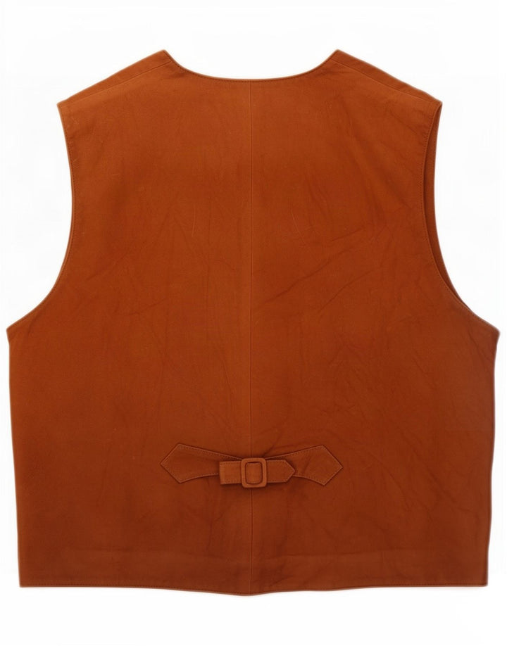 Vintage Mens Suede Waistcoat XL Brown