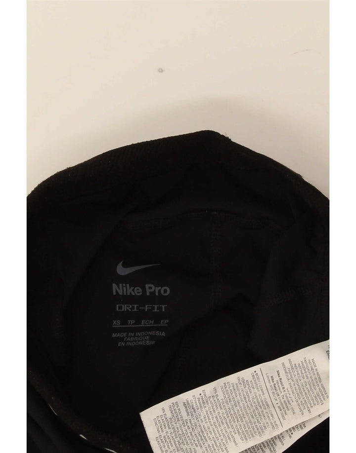 Nike Womens Dri Fit Graphic Leggings UK 4 XS Black Polyester