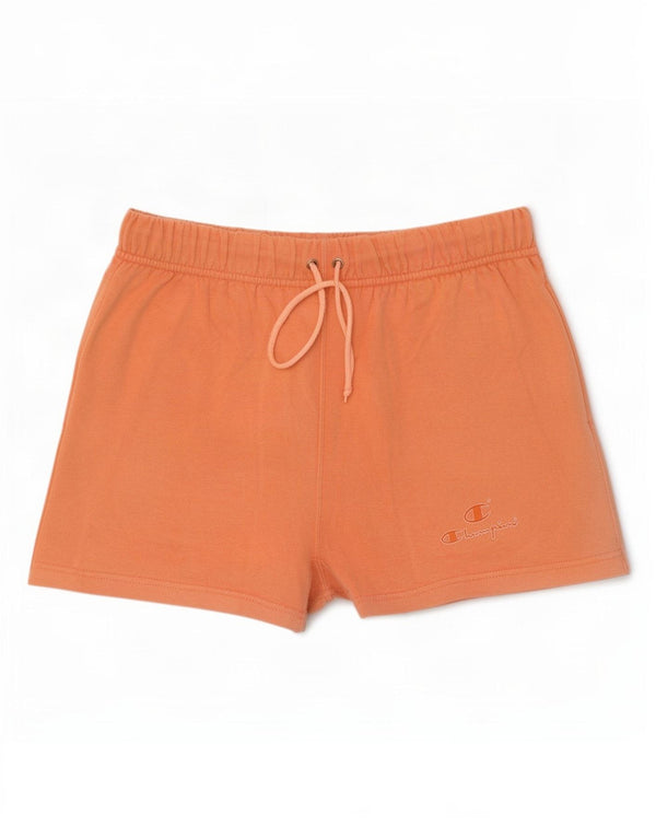 Champion Womens Sport Shorts UK 14 Medium Orange Cotton