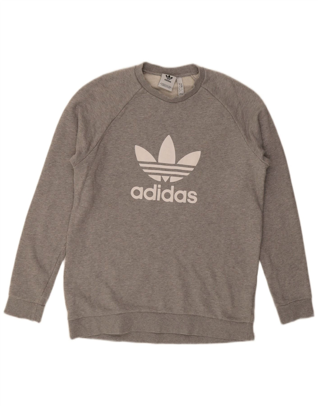 Adidas Mens Graphic Sweatshirt Jumper Medium Grey Cotton