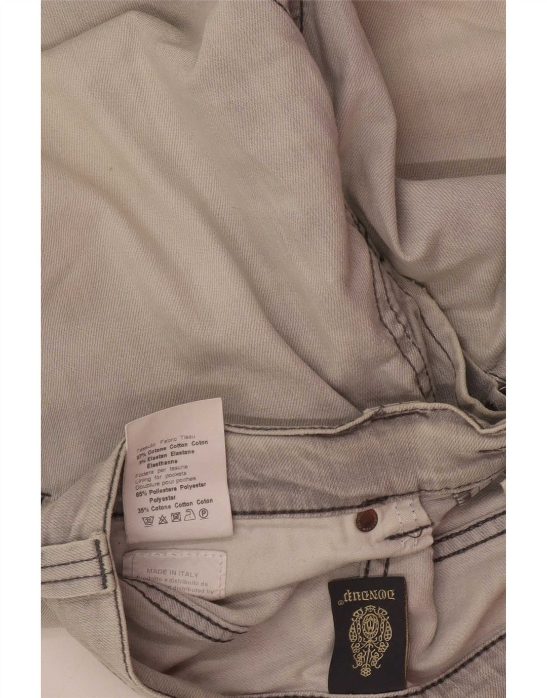 Dunlop Mens Slim Jeans W32 L29 Grey Cotton