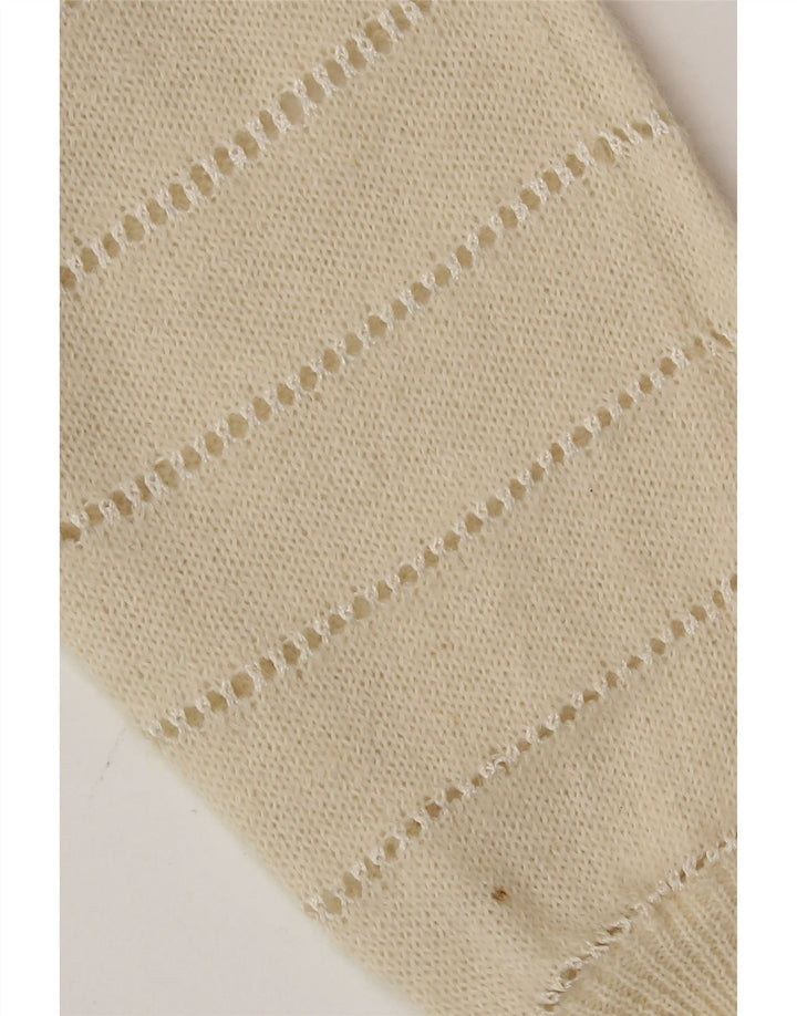 Vintage Womens Cardigan Sweater UK 14 Medium Off White