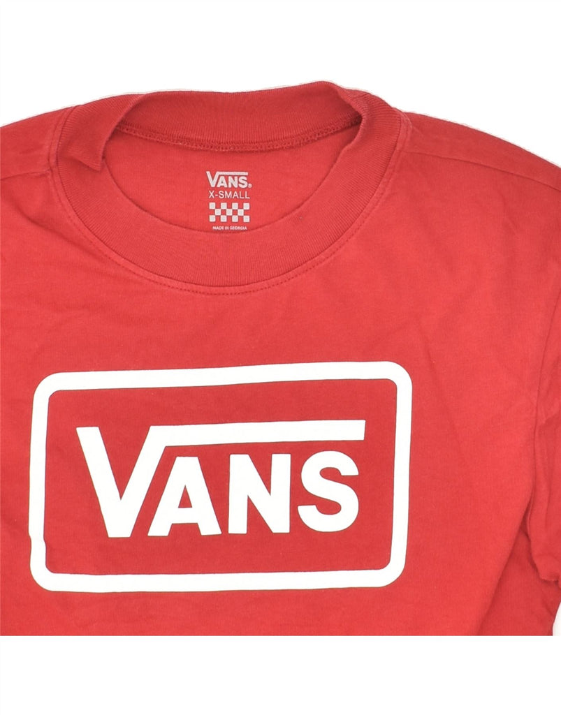 VANS Womens Graphic T-Shirt Top UK 6 XS Red Cotton | Vintage Vans | Thrift | Second-Hand Vans | Used Clothing | Messina Hembry 