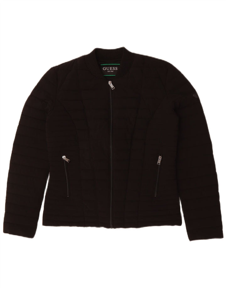 Guess Womens Padded Jacket UK 12 Medium Black Polyester