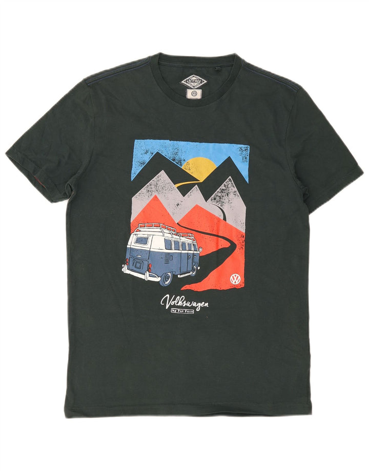 Fat Face Mens Graphic T-Shirt Top Small Green Cotton