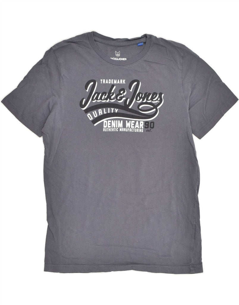 JACK & JONES Boys Graphic T-Shirt Top 13-14 Years Grey Cotton | Vintage Jack & Jones | Thrift | Second-Hand Jack & Jones | Used Clothing | Messina Hembry 