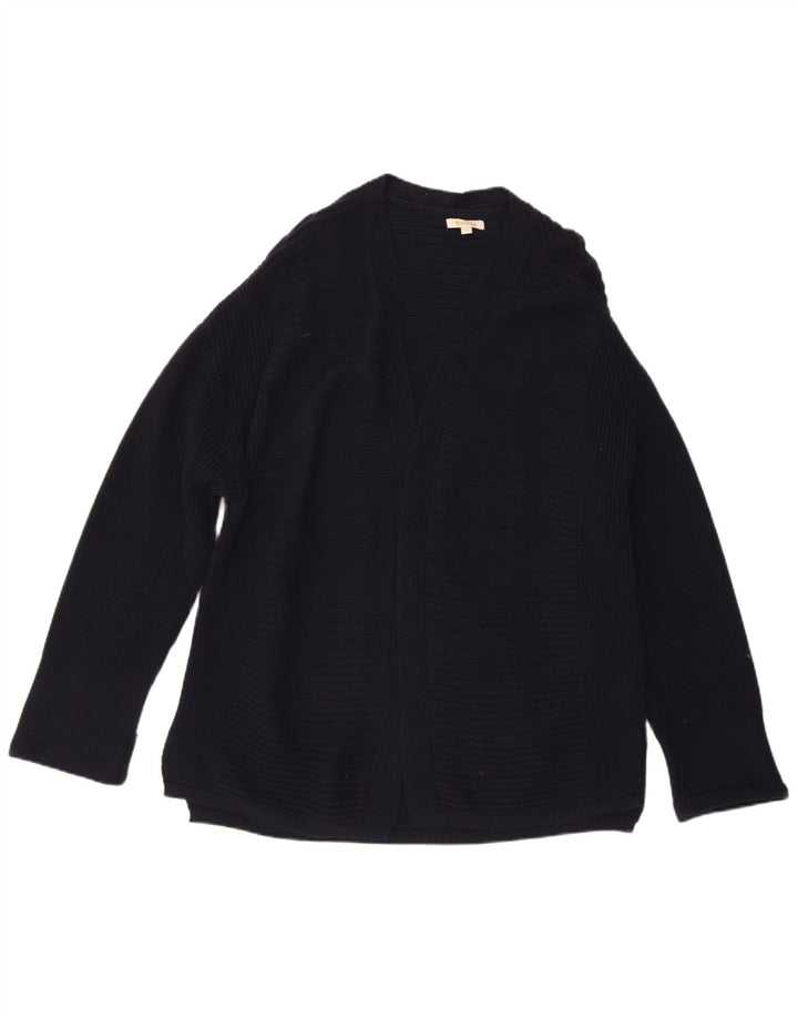 BARBOUR Womens Oversized Open Cardigan Sweater UK 14 Medium Navy Blue