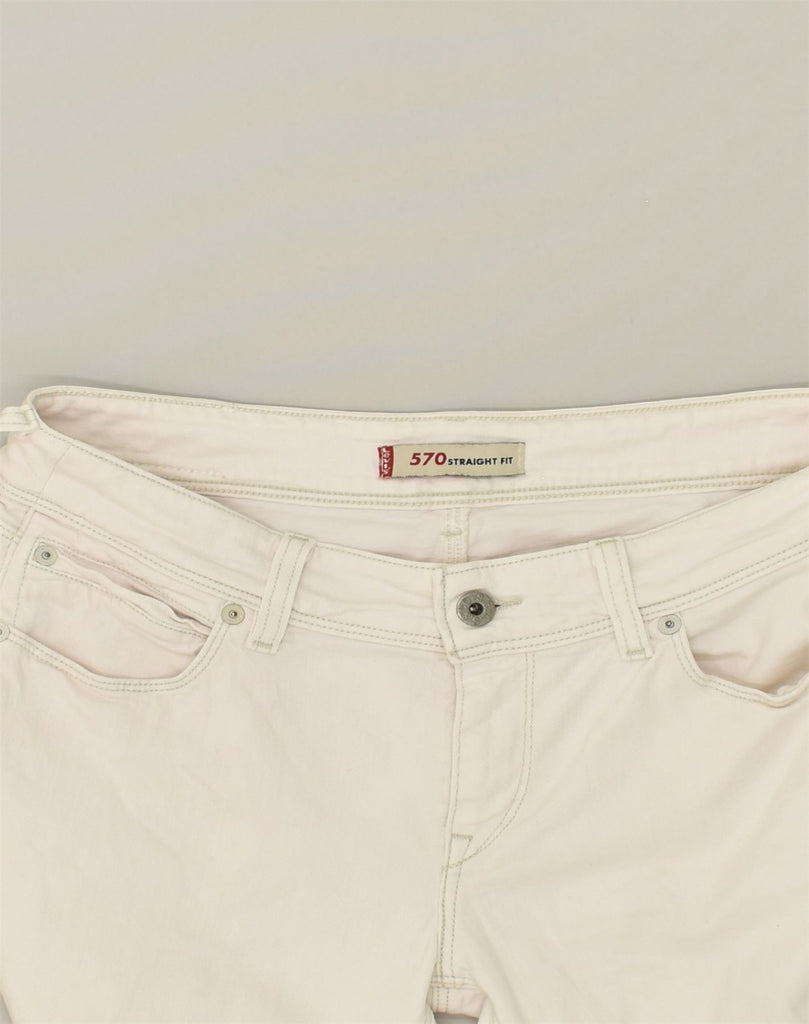 LEVI'S Womens 570 Straight Jeans W31 L28 White Cotton | Vintage Levi's | Thrift | Second-Hand Levi's | Used Clothing | Messina Hembry 